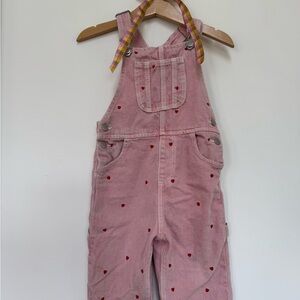 Zara Pink Kids Overalls with Heart Design